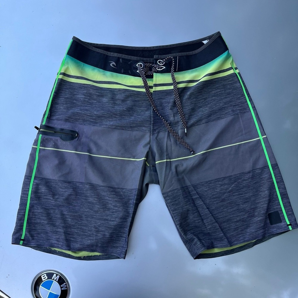 Mirage Ripcurl welded seams Sick blue and green board shorts with drawstring